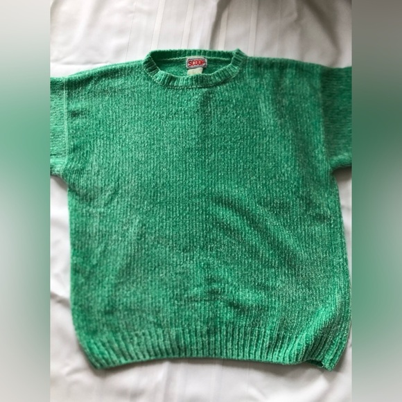 Vtg Cozy Mint Green Chenille Sweater - Picture 6 of 10